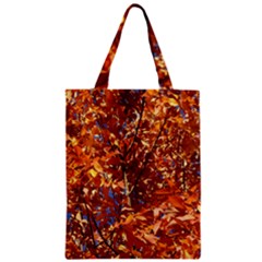 Orange Leaves Zipper Classic Tote Bags