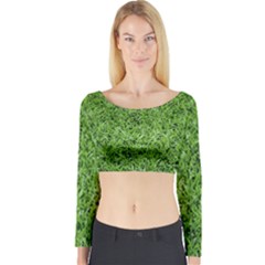 Green Grass 2 Long Sleeve Crop Top