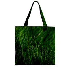 Green Grass 1 Zipper Grocery Tote Bags by trendistuff