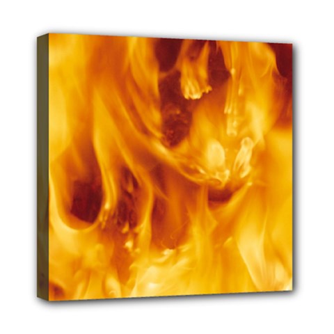 Yellow Flames Mini Canvas 8  X 8  by trendistuff