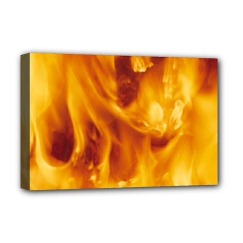 Yellow Flames Deluxe Canvas 18  X 12  