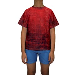 Shades Of Red Kid s Short Sleeve Swimwear