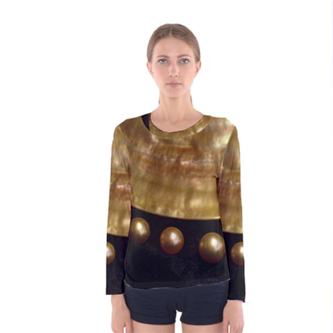 Golden Pearls Women s Long Sleeve T-shirts by trendistuff