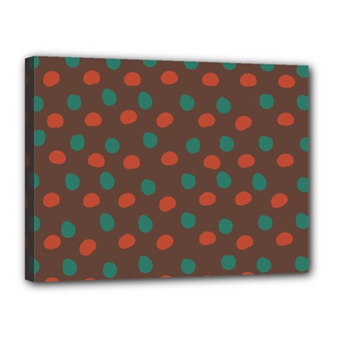 Distorted Polka Dots Pattern Canvas 16  X 12  (stretched) by LalyLauraFLM