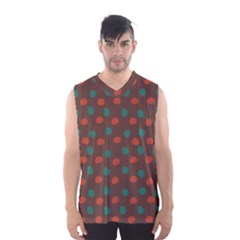 Distorted Polka Dots Pattern Men s Basketball Tank Top by LalyLauraFLM