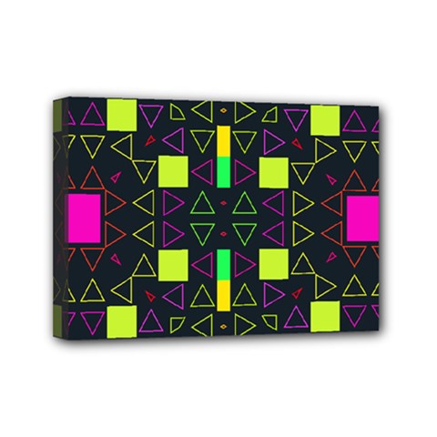 Triangles And Squares Mini Canvas 7  X 5  (stretched) by LalyLauraFLM