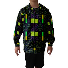 Triangles And Squares Hooded Wind Breaker (kids) by LalyLauraFLM