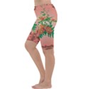 Awesome Flowers And Leaves With Floral Elements On Soft Red Background Cropped Leggings View2