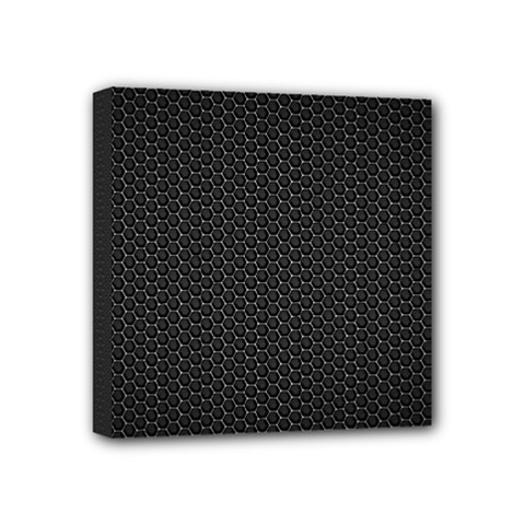 Black Honeycomb Mini Canvas 4  X 4  by trendistuff