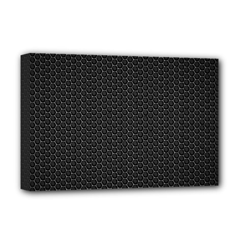 Black Honeycomb Deluxe Canvas 18  X 12   by trendistuff