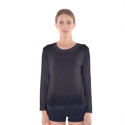 Black Honeycomb Women s Long Sleeve T-shirts by trendistuff