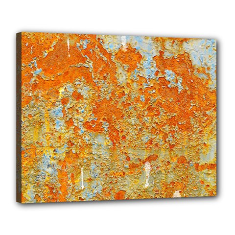 Yellow Rusty Metal Canvas 20  X 16 