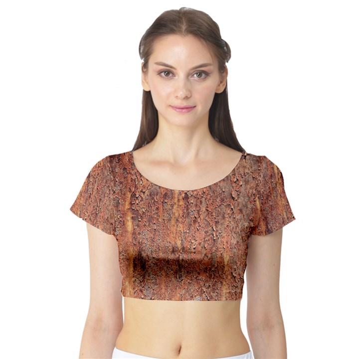 FLAKY RUSTING METAL Short Sleeve Crop Top