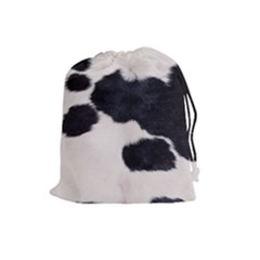 Spotted Cow Hide Drawstring Pouches (large)  by trendistuff