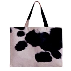 Spotted Cow Hide Zipper Tiny Tote Bags by trendistuff