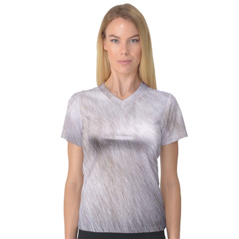 Rabbit Fur Women s V-neck Sport Mesh Tee by trendistuff