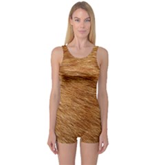 Light Brown Fur One Piece Boyleg Swimsuit by trendistuff