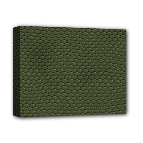 Green Reptile Skin Deluxe Canvas 14  X 11  by trendistuff