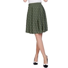 Green Reptile Skin A-line Skirt by trendistuff