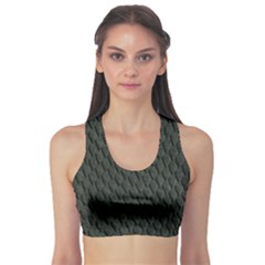 Dark Green Scales Sports Bra by trendistuff