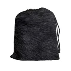 Black Cat Fur Drawstring Pouches (xxl) by trendistuff