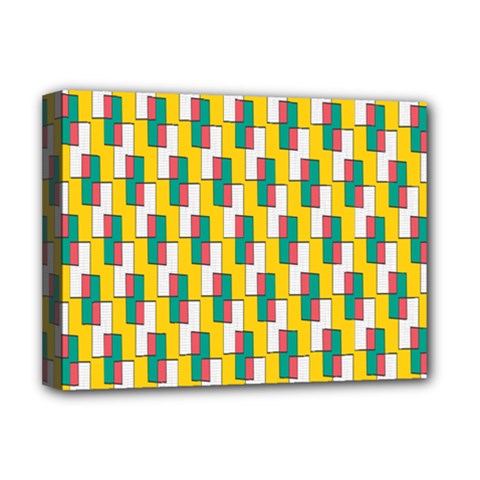 Connected Rectangles Pattern Deluxe Canvas 16  X 12  (stretched)  by LalyLauraFLM