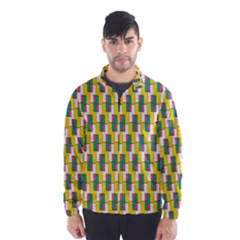 Connected Rectangles Pattern Wind Breaker (men) by LalyLauraFLM