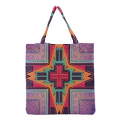 Tribal Star Grocery Tote Bag by LalyLauraFLM