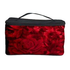 Red Tinted Roses Collage 2 Cosmetic Storage Cases by LovelyDesigns4U