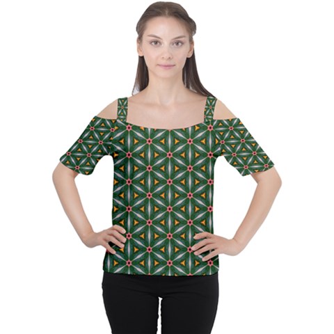 Cute Pretty Elegant Pattern Women s Cutout Shoulder Tee by GardenOfOphir