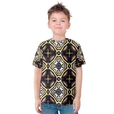 Faux Animal Print Pattern Kid s Cotton Tee by GardenOfOphir