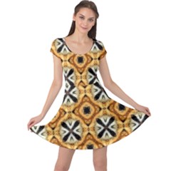 Faux Animal Print Pattern Cap Sleeve Dresses by GardenOfOphir