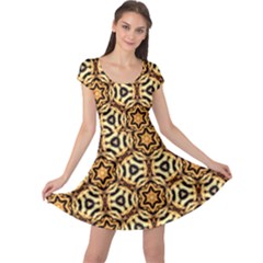 Faux Animal Print Pattern Cap Sleeve Dresses by GardenOfOphir