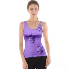 Purple Roses Pattern Tank Top by LovelyDesigns4U