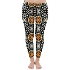 Faux Animal Print Pattern Winter Leggings  by GardenOfOphir