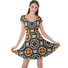 Faux Animal Print Pattern Cap Sleeve Dresses by GardenOfOphir