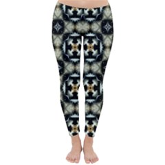 Faux Animal Print Pattern Winter Leggings  by GardenOfOphir