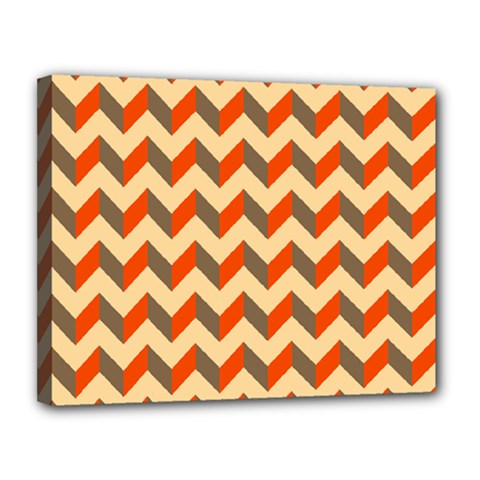 Modern Retro Chevron Patchwork Pattern  Canvas 14  X 11  by GardenOfOphir