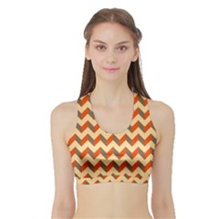 Modern Retro Chevron Patchwork Pattern  Women s Sports Bra With Border by GardenOfOphir