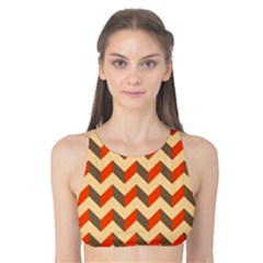 Modern Retro Chevron Patchwork Pattern  Tank Bikini Top by GardenOfOphir