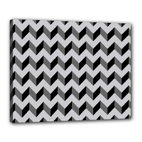 Modern Retro Chevron Patchwork Pattern  Canvas 20  X 16  by GardenOfOphir