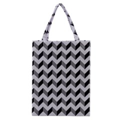 Modern Retro Chevron Patchwork Pattern  Classic Tote Bags by GardenOfOphir