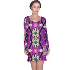 rose mandala  Long Sleeve Nightdresses