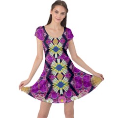 rose mandala  Cap Sleeve Dresses