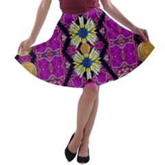 rose mandala  A-line Skater Skirt