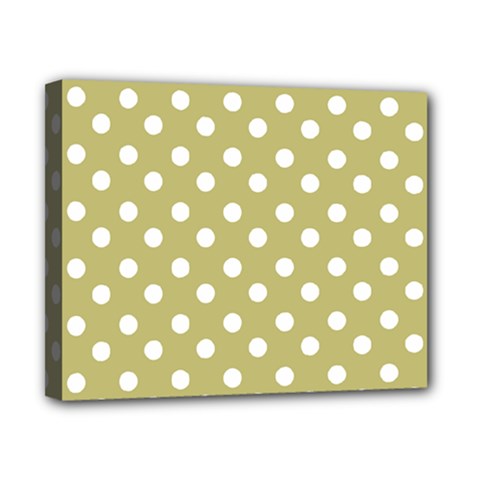 Lime Green Polka Dots Canvas 10  X 8  by GardenOfOphir