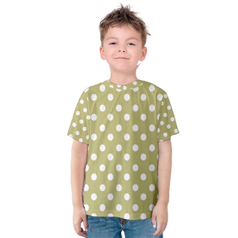 Lime Green Polka Dots Kid s Cotton Tee by GardenOfOphir