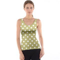 Lime Green Polka Dots Tank Top by GardenOfOphir