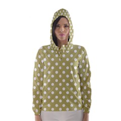 Lime Green Polka Dots Hooded Wind Breaker (women) by GardenOfOphir