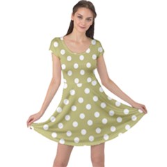 Lime Green Polka Dots Cap Sleeve Dresses by GardenOfOphir